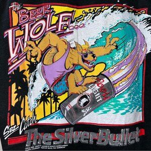 Vintage Coors Light Beer Wolf Graphic 80’s Muscle Tee